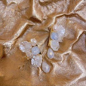 Baroque style crystal decorated earrings